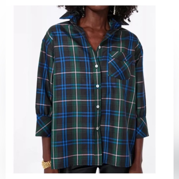 Tuckernuck + Pomander Place Adair Poplin Shirt | Button Up | Tartan Plaid | M - Picture 3 of 13